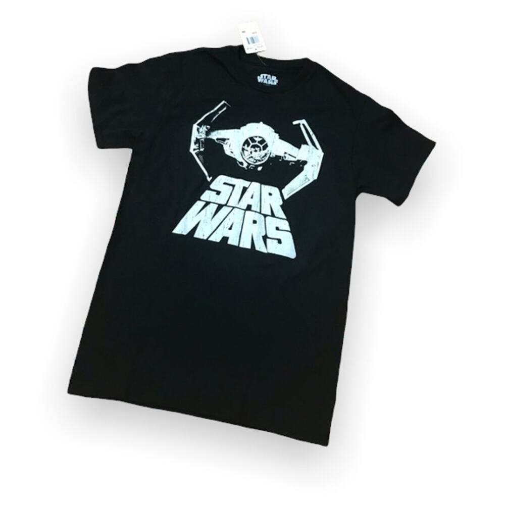 Star Wars Mens Shirt Size Small Vintage Look Tie Fighter Black Tee T-Shirt NEW